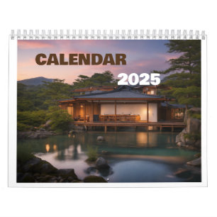 Exibição da natureza do calendário de desktop 2025