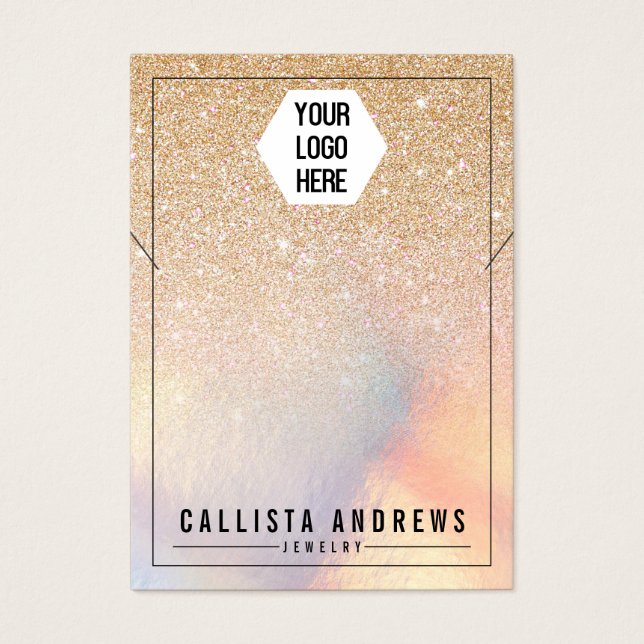 Exibição de Colar do Logotipo Iridescente Glitter  (Frente)