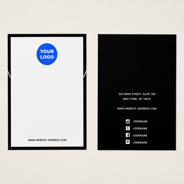 Exibição de Colar Preto do Logotipo Adicional Pers (Frente & Verso)