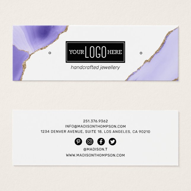 Exibição do logotipo do Agate Roxo e Dourado (Frente & Verso)