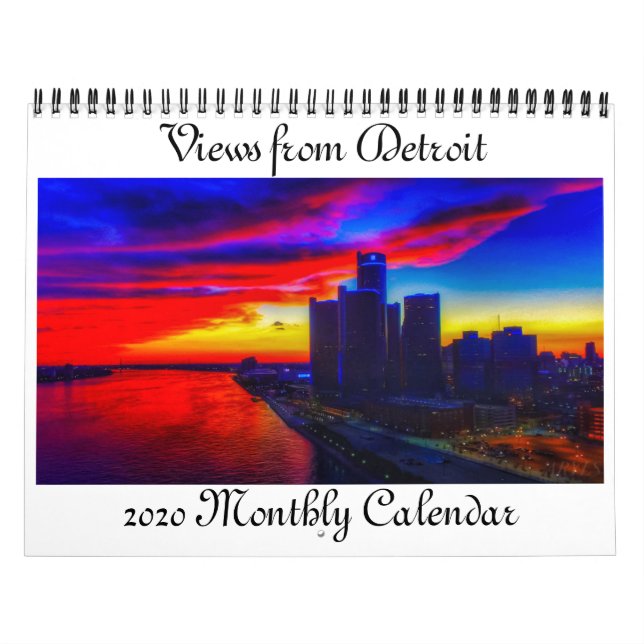 Exibições do Calendário Mensal do Detroit 2020 (Capa)