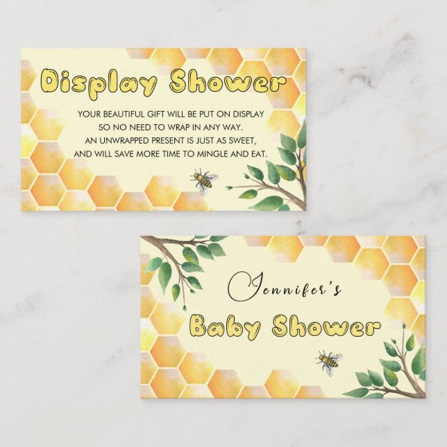 Exibir cartão de inserção para chá de bebê (Frente/Verso)