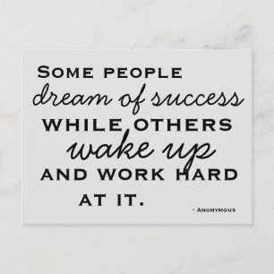 Êxito do cartão postal motivado e inspirado