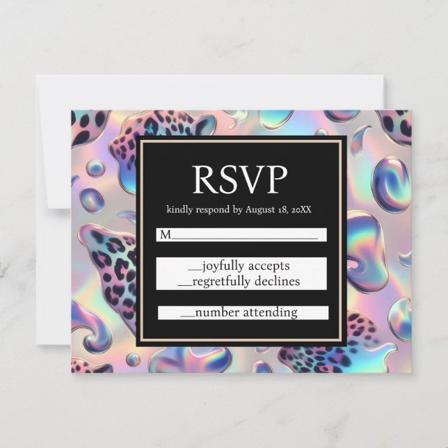 Exotic Posh RSVP Wedding Enclosure Cards (Frente)