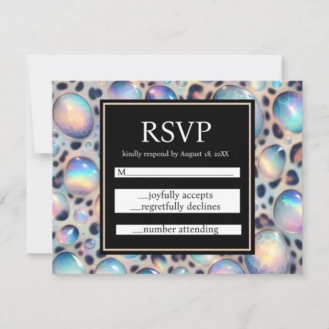 Exotic Posh RSVP Wedding Enclosure Cards (Frente)