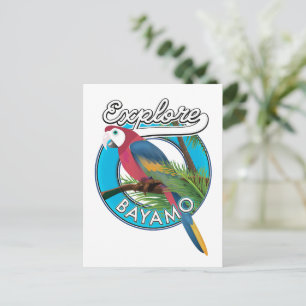 Explorar o logotipo retro Hawaii Cartão postal