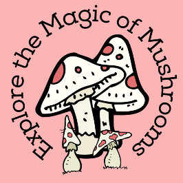 Explore a Magia dos Cogumelos (Rosa) Adesivos
