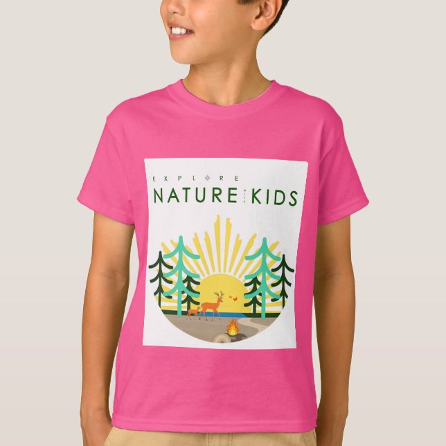 Explore a natureza com gráficos de camiseta para c (Frente)