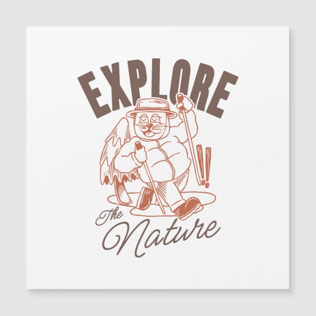 Explore A Natureza - Vintage Cat Hiker (Frente)