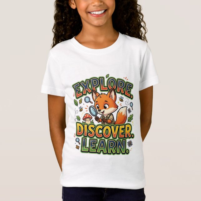 Explore Descobrir Aprender Camiseta de Raposa Fofa (Frente)