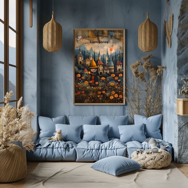 Explore, Imagine, Create Póster Motivador Infantil (Criador carregado)