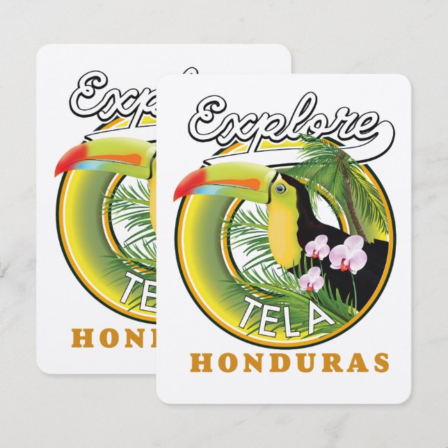 Explore logotipo de viagem Tela Honduras (Frente/Verso)