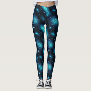 Explore o Cosmos em Leggings de Galáxia Azul Vibra