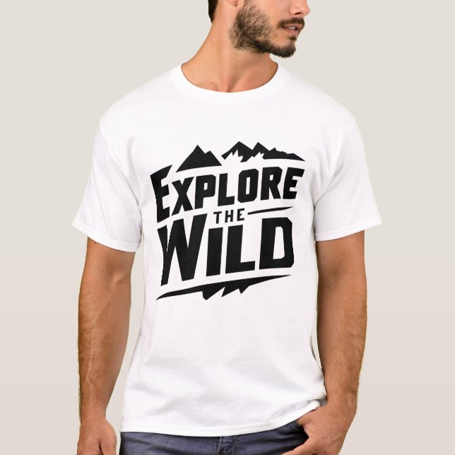Explore o design selvagem em uma camisa branca (Frente)