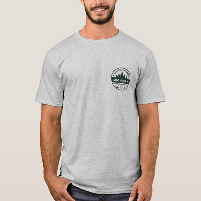 Explore o Mitt, Michigan Mens T-Shirt (Frente)