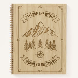 Explore the World Journey Discovery Wood Journal