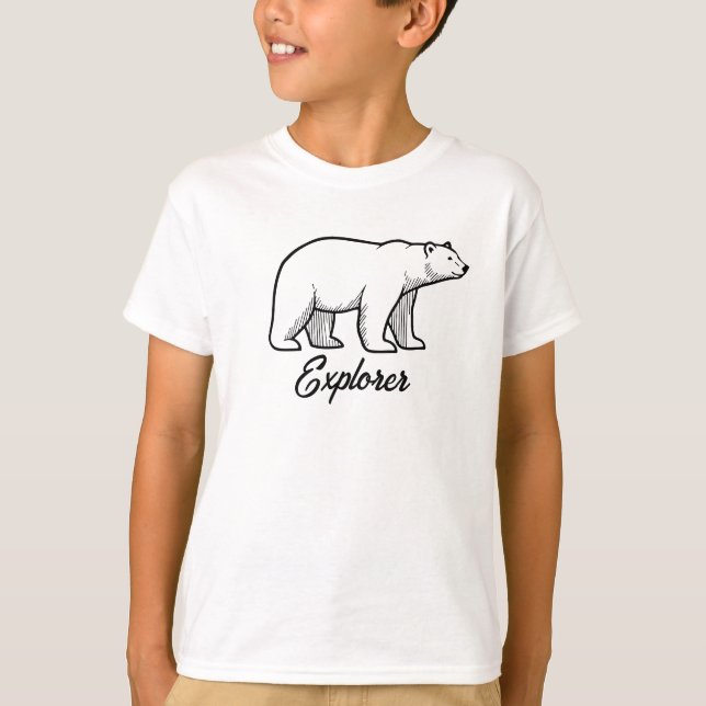 Explorer polar bear T-Shirt – Minimalist design (Frente)