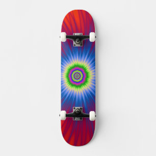 Explosão    azul do skate no vermelho