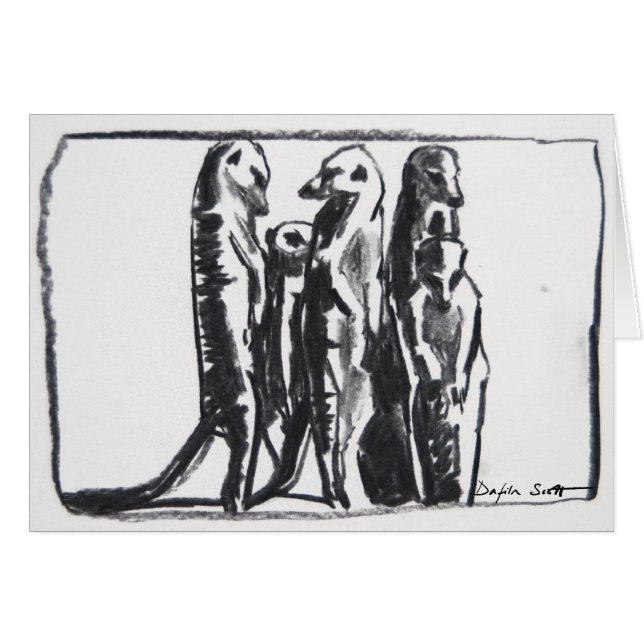 Expor ao sol meerkats - cartão (Frente Horizontal)