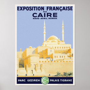 Exposição francaise au Caire Poster vintage 1929