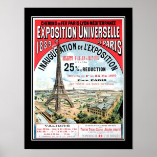 Exposição Universal Poster vintage Paris 1889