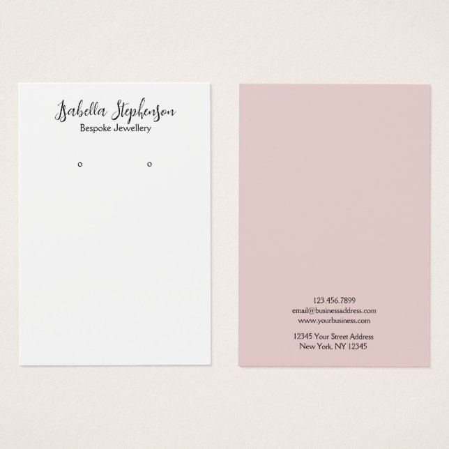 Expositor de Brincos Preto Branco Rosa Minimal Sim (Frente & Verso)