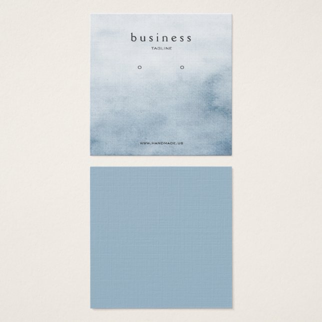 Expositor de Earrings de Aquarela Azul Empoeirado (Frente & Verso)