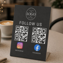 Expositor de Mesa de Código QR de Mídia Social