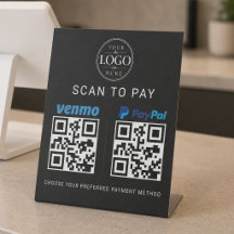 Expositor de Mesa Venmo Paypal Scan to Pay