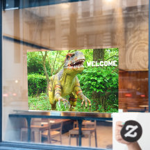 Expressão Alegre de Dinossauro Bem-vindo a Visitan