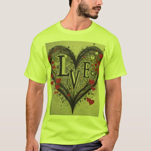 Expresse o seu amor com T-Shirts de Design único" (Frente)