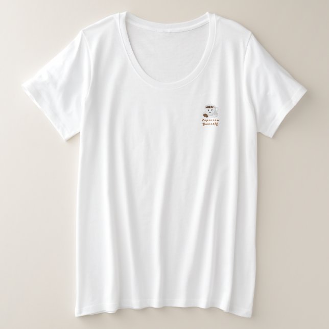 Expresse-se – Camiseta de Café Sorridente e Divert (Frente do Design)