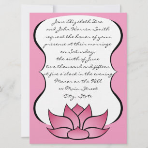 Exquisite Lotus no Convite para Casamento Rosa
