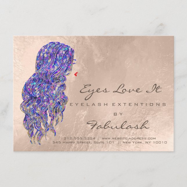 Extensão Lash Instruções pós-tratamento Violeta de (Frente)