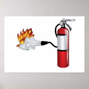 Extintor que pôr para fora o poster do fogo