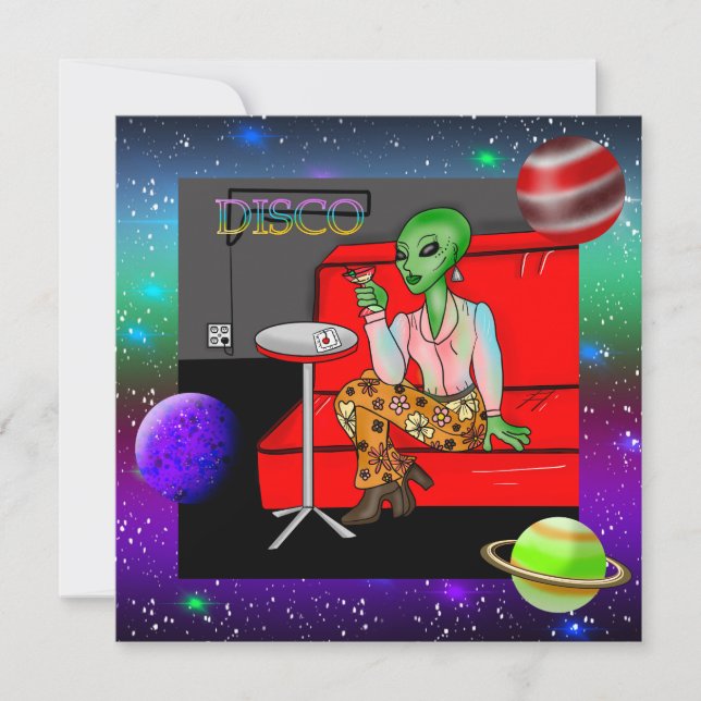 Extraterrestre Retro dos Anos 70 em Lounge de Disc (Frente)