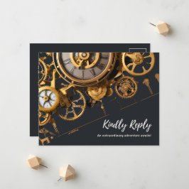 Extravagância Steampunk Convite de Noiva de Relógi