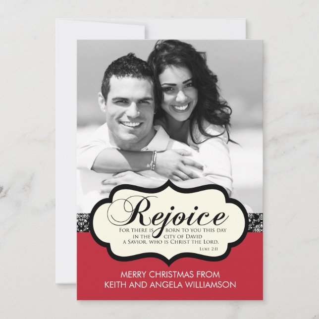 Exulte o cartão de Natal religioso do 2:11 de Luke (Frente)