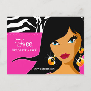 Eyelash Convite Mulher Étnica Zebra Rosa Rosa