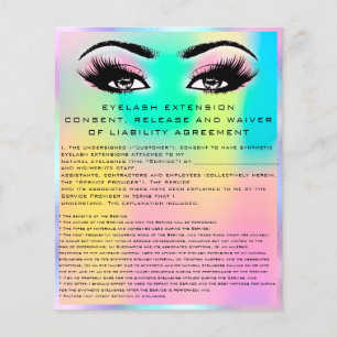 EYELASH EXTENSION RELEATION WAIVER Holograph Flyer