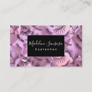 Eyelash Technician Pink Silk Cartão de visita