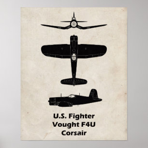 F4U Corsair WII Poster de avião - Presente para p