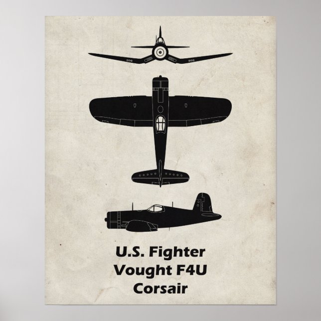 F4U Corsair WII Poster de avião - Presente para pi (Frente)