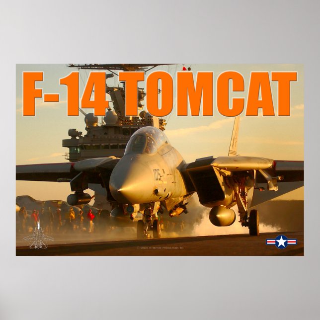 F-14 TOMCAT "SUNSET LAUNCH" POSTER (Frente)