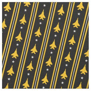 F-15 Stripe Yellow no Tecido padrão preto 1 polega