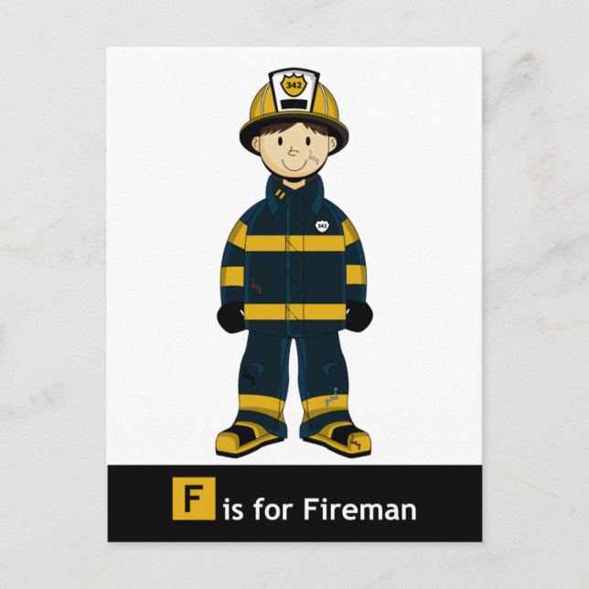 F é para cartão postal Fireman (Frente)