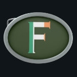 F Monograma sobreposto à Irish Flag bcnt<br><div class="desc">F Monograma sobreposto no Irish Flag Belt Buckle Design © Trinkets e coisas 2017 - AHP Design. Todos os Direitos Reservados.</div>