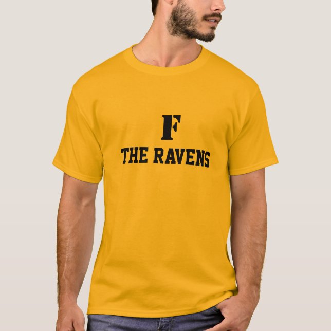 "F t-shirt do fã de Steelers dos corvos" (Frente)