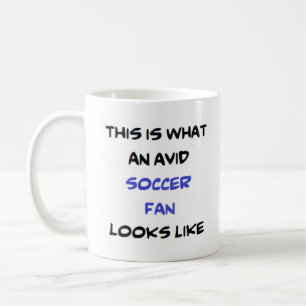 fã de futebol, caneca ávida de café