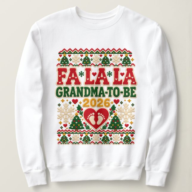 Fa La La Avó Futuro 2026 Suéter Feio de Natal  (Frente do Design)